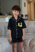 Kids unisex summer pajama set Black t-shirt + shorts